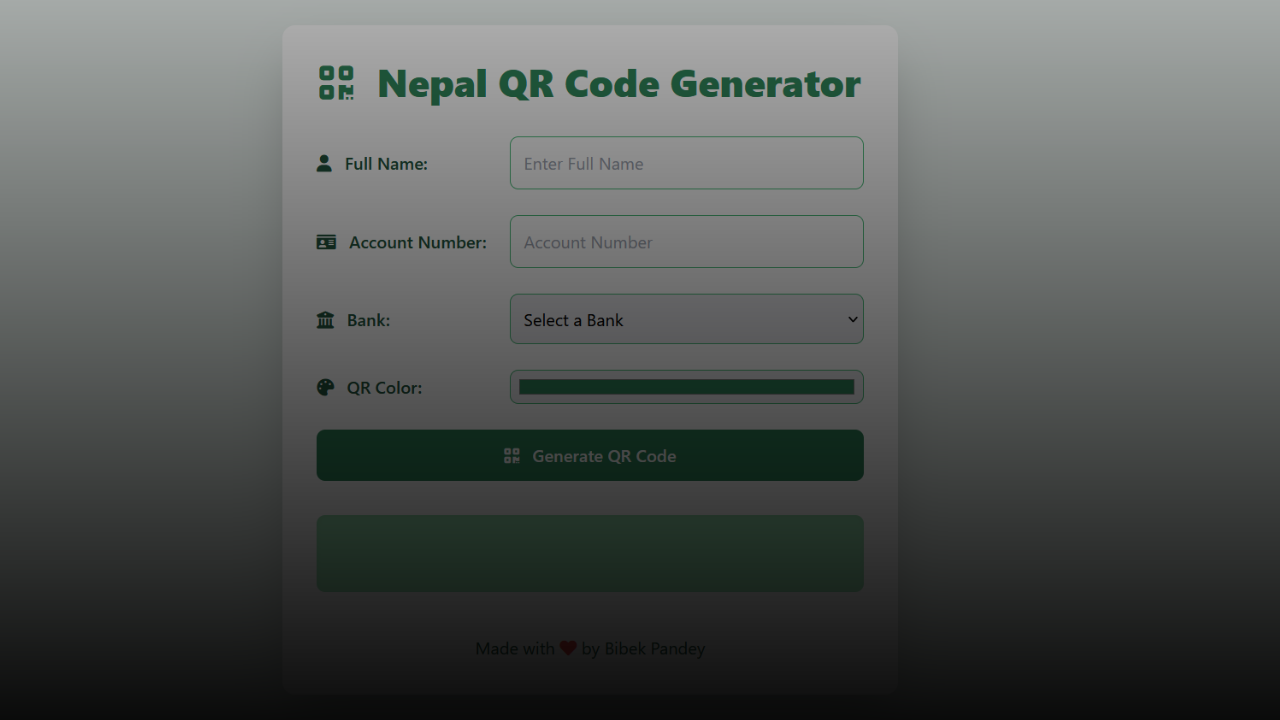 Bank account Qr generator